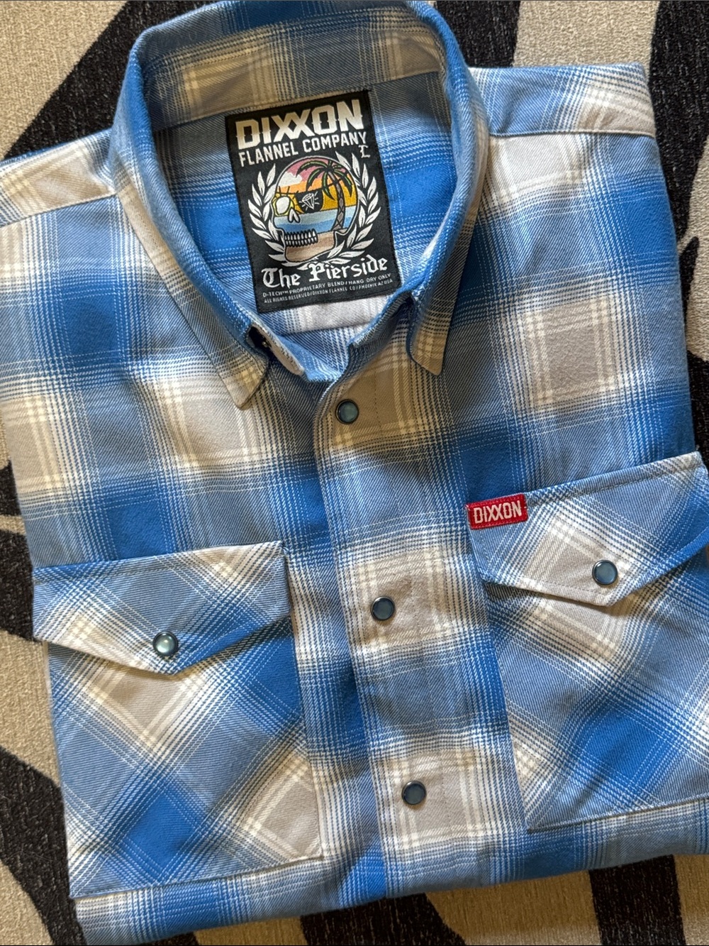 Dixxon Flannel Co. The Pierside Blue & White Plaid Men’s Snap Shirt OG Pre-Pleat